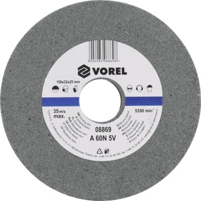 Vorel kotúč do stolovej brúsky 150×32×25 mm, jemný