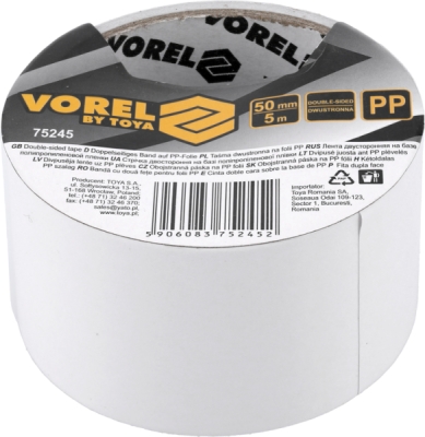 Vorel obojstranná páska na PP fólii 50 mm×5 m