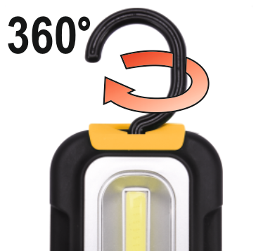 Vorel otočná ručná lampa COB LED