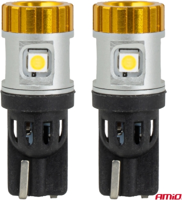 LED žiarovky CANBUS T10 3030 4SMD + 3020 1SMD White 12/24V AMIO-04990
