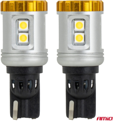 LED žiarovky STANDARD T15 3030 8SMD + 3020 1SMD White 12/24V AMIO-04991