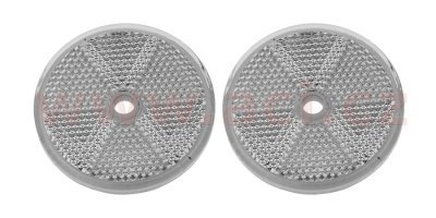 univerzální odrazka kulatá s otvorem pro uchycení, bílá (průměr 60 mm) 2 ks