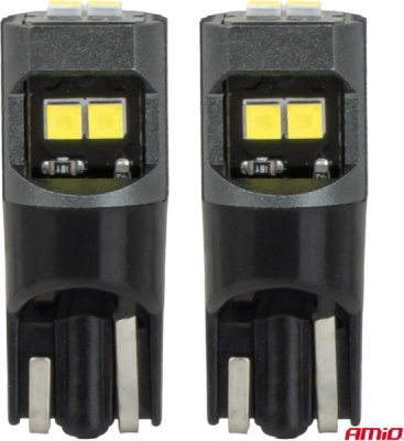 LED žiarovky CANBUS T10 2020 6SMD White 12/24V AMIO-05010