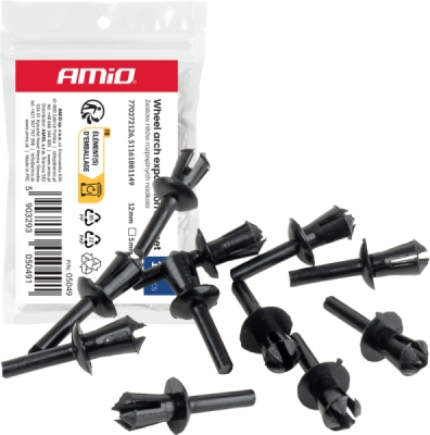 Súprava rozpínacích nitov podbehu kolesa 12 mm ⌀ 5 mm, 10 ks AMIO-05049