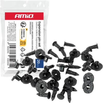 Súprava rozpínacích príchytiek 20 mm 19 mm 8 mm ⌀ 9 mm, 20 ks AMIO-05035