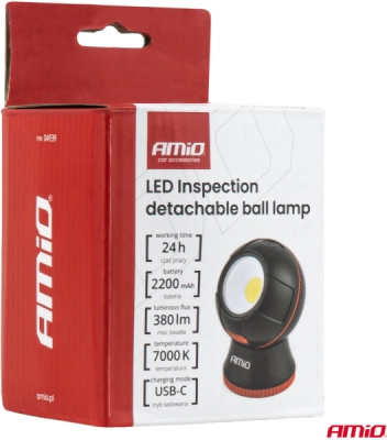 LED inšpekčná baterka 4W COB 2200mAh AMiO-04939