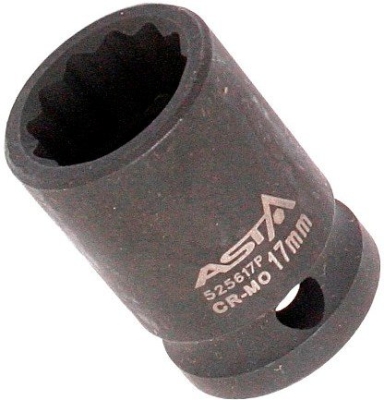 ASTA 525617P – Rázová dvanásťhranná hlavica 1/2″, 17 mm, dĺžka 38 mm