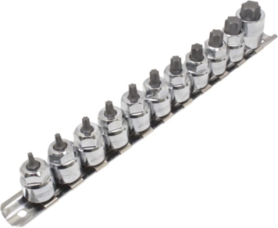 ASTA A-11SBL – Súprava nízkoprofilových zástrčných hlavíc TORX 3/8″, T10–T60, 11 ks