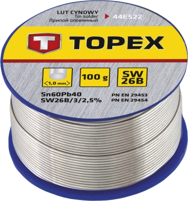 TOPEX 44E522 Cínová spájka 60 % Sn, 1,0 mm, 100 g, SW26B