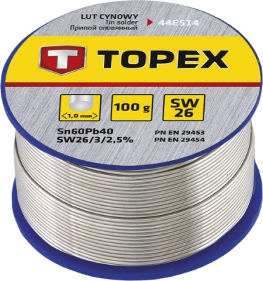 TOPEX 44E514 Cínová spájka 60 % Sn, 1,0 mm, 100 g, SW26