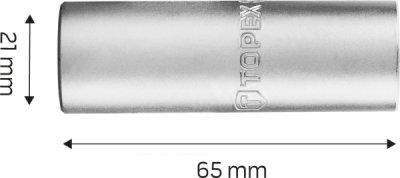 TOPEX 38D765 – Hlavica na zapaľovacie sviečky 1/2″, 21 mm