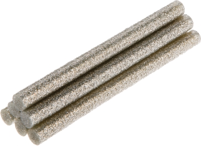 TOPEX 42E182 – Tavné lepiace tyčinky 8 × 100 mm, strieborné trblietky, 6 ks