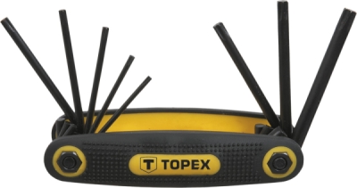 TOPEX 35D959 Skladacie Torx kľúče T9–T40, súprava 8 ks