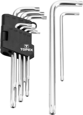 TOPEX 35D961 Dlhé Torx kľúče T10–T50, súprava 9 ks