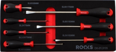 ROOKS OK-01.3105 Sada plochých skrutkovačov SL, 7 ks