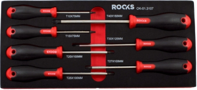 ROOKS OK-01.3107 Sada skrutkovačov TORX, 7 ks