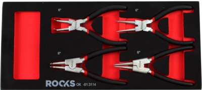 ROOKS OK-01.3114 Sada klieští na poistné krúžky, 4 ks