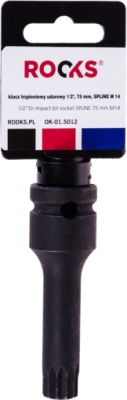ROOKS OK-01.5012 Rázová bitová hlavica 1/2″, SPLINE M14, 75 mm