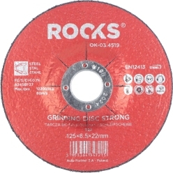 ROOKS OK-03.4516 Brúsny kotúč na kov INOX STRONG, 125×6,5×22,2 mm, T27