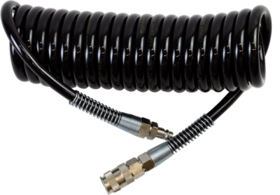ROOKS OK-04.1000 Špirálová pneumatická hadica PU so spojkami, 12×8 mm, 5 m