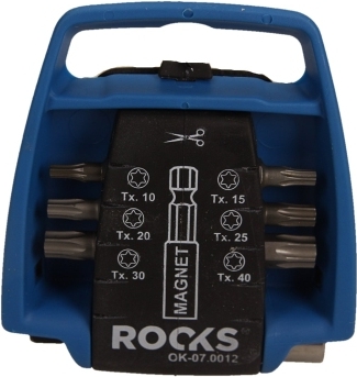 ROOKS OK-07.0012 Súprava bitov TORX s magnetickým držiakom BIT POCKET, 7 ks