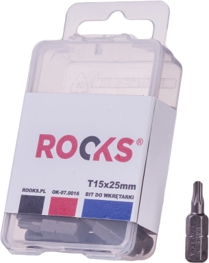ROOKS OK-07.0016 Rázové bity T15, 1/4″ × 25 mm, CrVMoSi, 10 ks