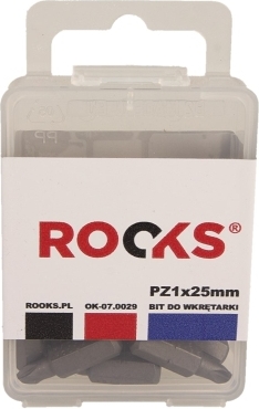 ROOKS OK-07.0029 Rázové bity PZ1, 1/4″ × 25 mm, CrVMoSi, 10 ks