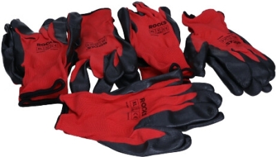 ROOKS OK-09.0012 Pracovné rukavice polyester/nitril, XL, 5 párov