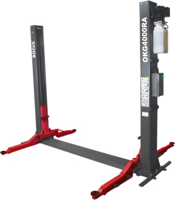 ROOKS OKG-4000RA Elektrohydraulický dvojstĺpový zdvihák so základovým rámom, 4 t