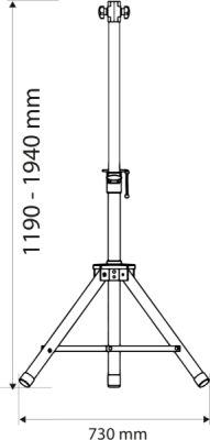 NEO TOOLS 90-033 Stojan na sálavé ohrievače, výška 1,1–1,8 m