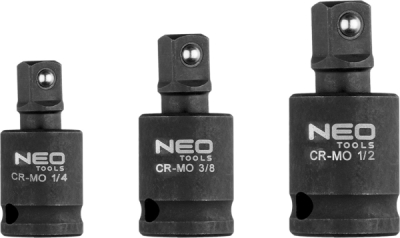 NEO TOOLS 10-256 Súprava rázových kĺbov 3 ks, 1/4", 3/8", 1/2"