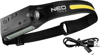 NEO TOOLS 99-097 Akumulátorové čelové svietidlo COB/XPE 2 v 1, 350 lm
