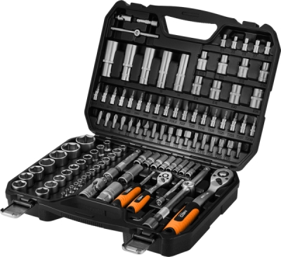 NEO TOOLS 10-211 Súprava nástrčných kľúčov 1/2", 1/4", 110 ks, saténové vyhotovenie