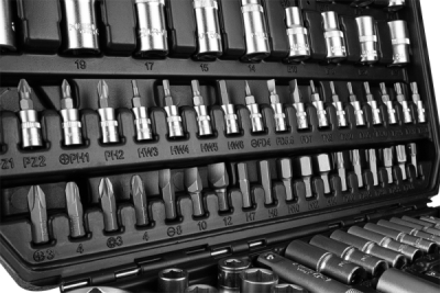 NEO TOOLS 10-211 Súprava nástrčných kľúčov 1/2", 1/4", 110 ks, saténové vyhotovenie