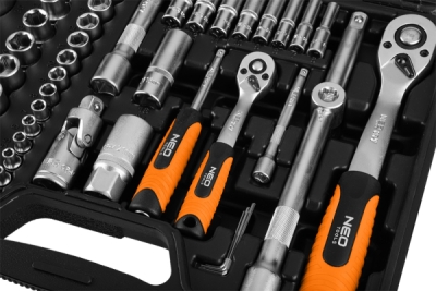 NEO TOOLS 10-211 Súprava nástrčných kľúčov 1/2", 1/4", 110 ks, saténové vyhotovenie