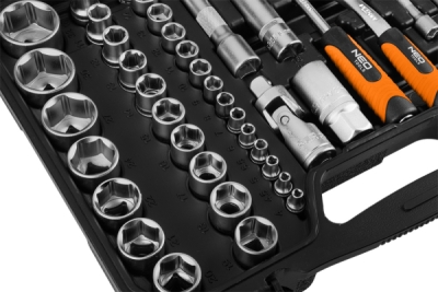 NEO TOOLS 10-211 Súprava nástrčných kľúčov 1/2", 1/4", 110 ks, saténové vyhotovenie