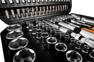 NEO TOOLS 10-211 Súprava nástrčných kľúčov 1/2", 1/4", 110 ks, saténové vyhotovenie