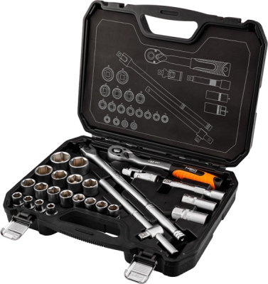 NEO TOOLS 10-205 Súprava nástrčných kľúčov 1/2", 25 ks, saténové vyhotovenie