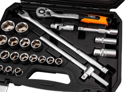 NEO TOOLS 10-205 Súprava nástrčných kľúčov 1/2", 25 ks, saténové vyhotovenie