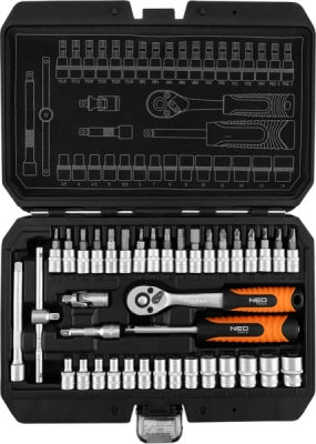 NEO TOOLS 10-232 Súprava nástrčných kľúčov 1/4", 38 ks, saténové vyhotovenie