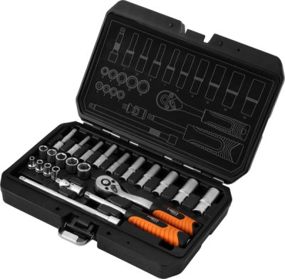 NEO TOOLS 10-231 Súprava nástrčných kľúčov 1/4", 23 ks, saténové vyhotovenie