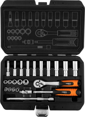 NEO TOOLS 10-231 Súprava nástrčných kľúčov 1/4", 23 ks, saténové vyhotovenie