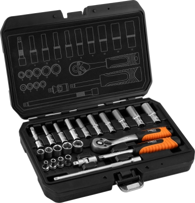 NEO TOOLS 10-231 Súprava nástrčných kľúčov 1/4", 23 ks, saténové vyhotovenie