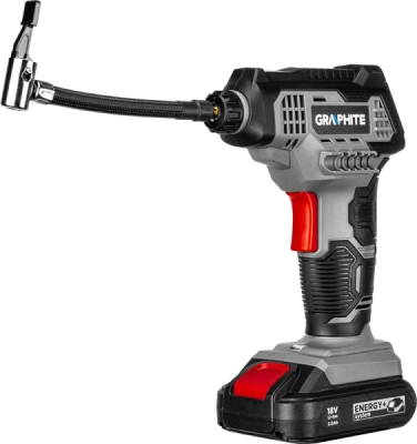 GRAPHITE 58G041 Aku kompresor Energy+ 18 V, 7 bar, LCD, bez akumulátora