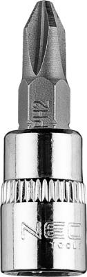 NEO TOOLS 10-317 Skrutkovací bit PH2 na hlavici 1/4", krátky, 37 mm