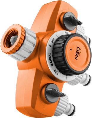 NEO TOOLS 15-750 Trojcestný rozdeľovač s časovačom 15–120 min
