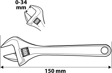 NEO TOOLS 03-015 Nastaviteľný kľúč 150 mm, rozsah 0-34 mm
