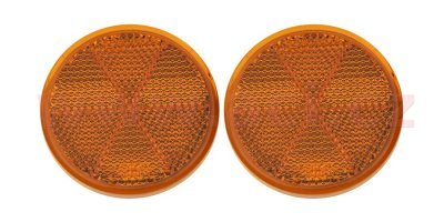univerzální odrazka kulatá, samolepící, oranžová (průměr 60 mm) 2 ks