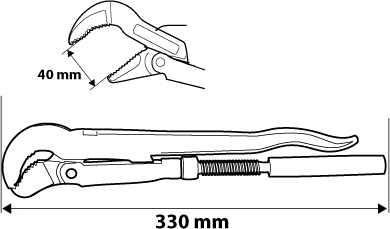 NEO TOOLS 02-126 Rúrkový kľúč typ "45", 1", 330 mm