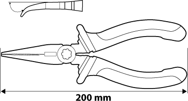 NEO TOOLS 01-016 Predĺžené zahnuté kliešte 200 mm